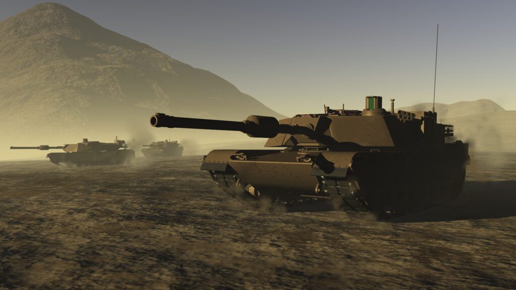 Military Tanks in the desert.