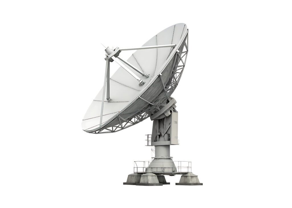 a powder-coated satellite dish antenna